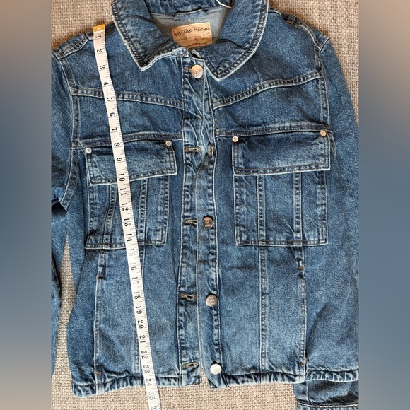 Free People We The Free Jade Denim Jacket High Dive Cotton Button Front XL - Picture 11 of 16